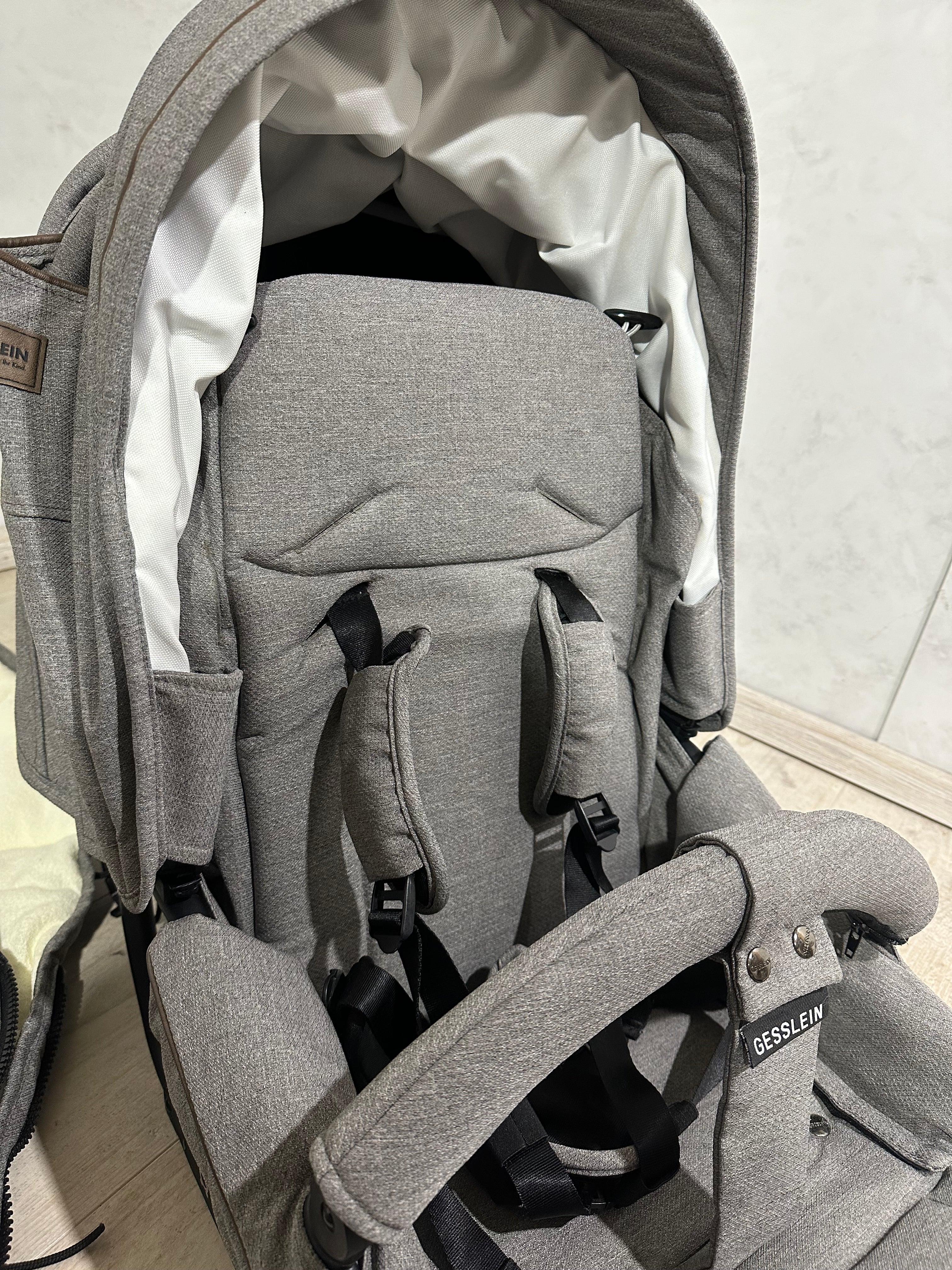 Gesslein Sitzeinheit Sportwagenaufsatz Classic grau mit Loop und Fußsack
