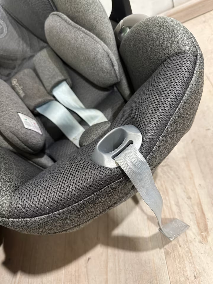 Cybex cloud T Mirage Grey plus + Base T Babyschale 360 grad - gebraucht sehr gut