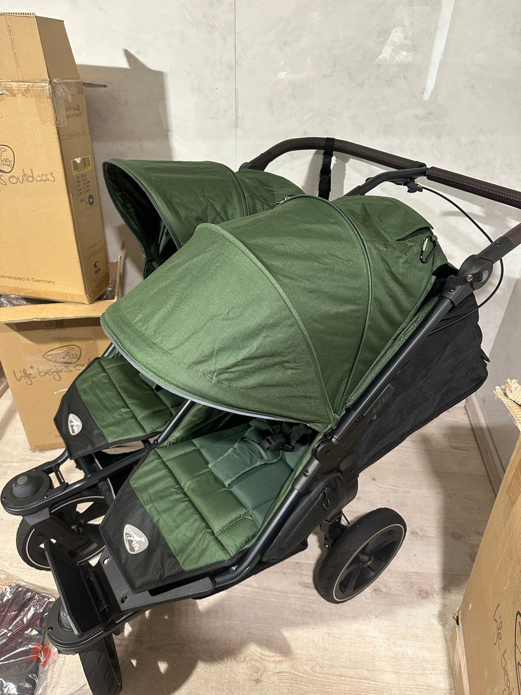 Tfk Duo 2 grün Zwillingswagen mit Sportsitzen