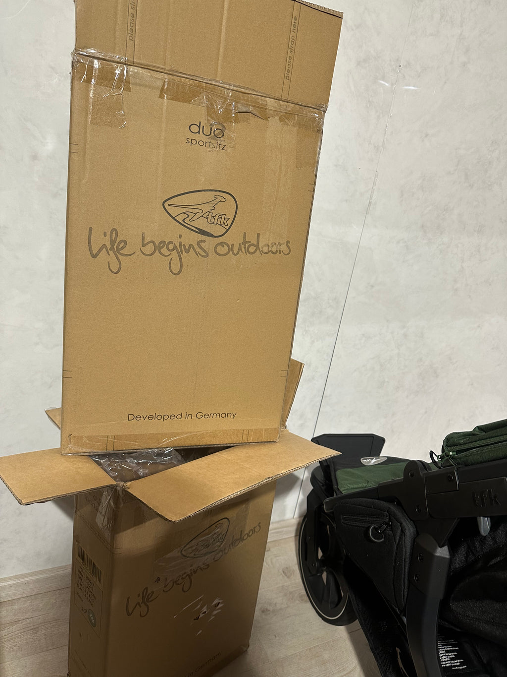 Tfk Duo 2 grün Zwillingswagen mit Sportsitzen