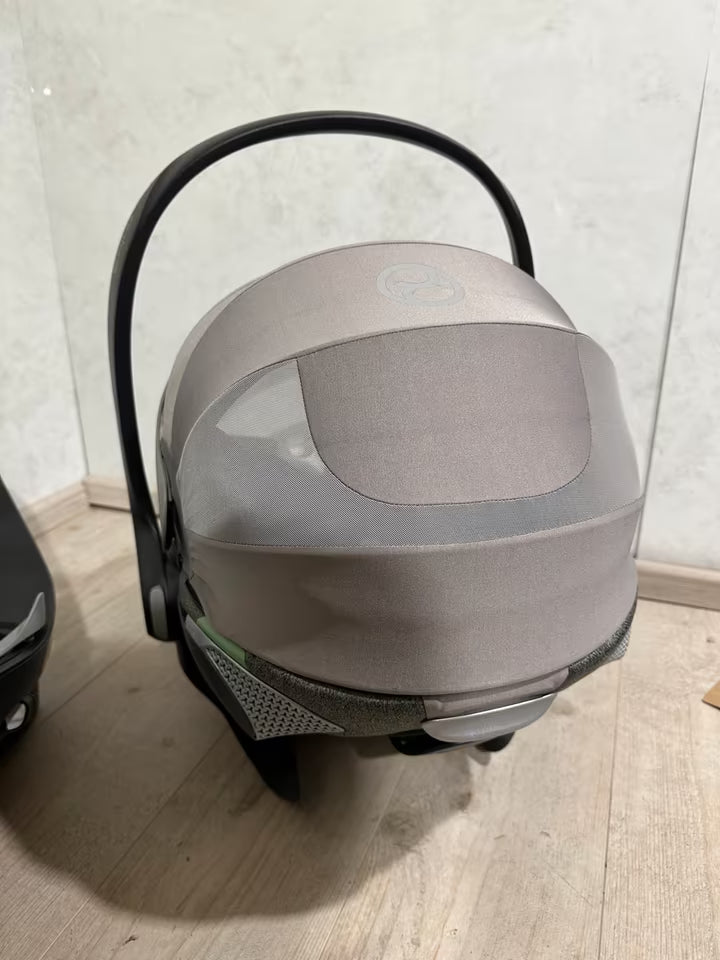 Cybex cloud T Mirage Grey plus + Base T Babyschale 360 grad - gebraucht sehr gut