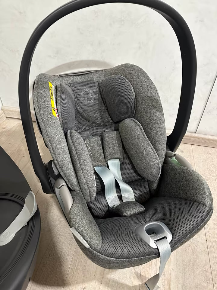 Cybex cloud T Mirage Grey plus + Base T Babyschale 360 grad - gebraucht sehr gut