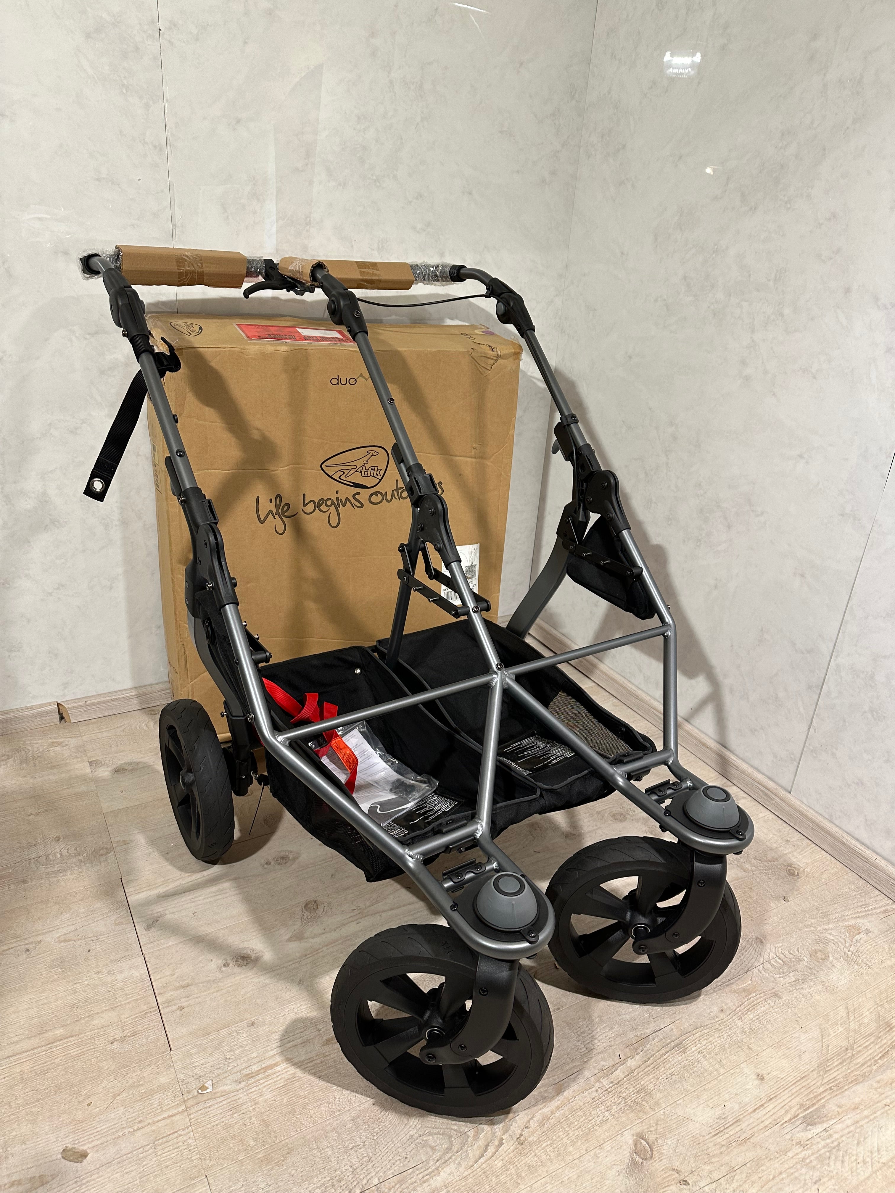 Tfk Duo Zwillingswagen Geschwisterwagen Olive Kombikinderwagen