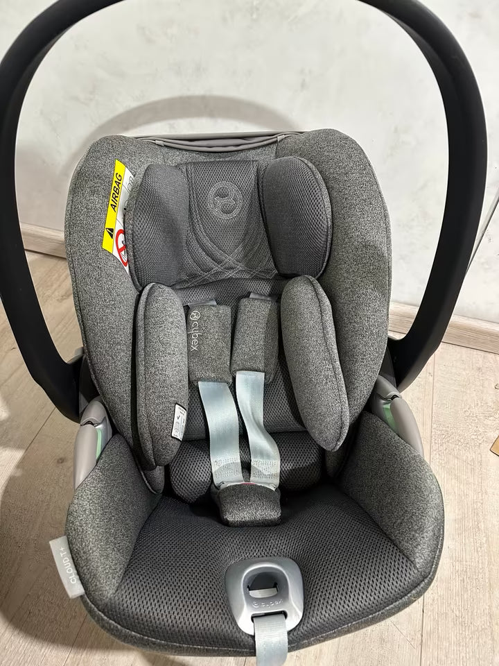 Cybex cloud T Mirage Grey plus + Base T Babyschale 360 grad - gebraucht sehr gut