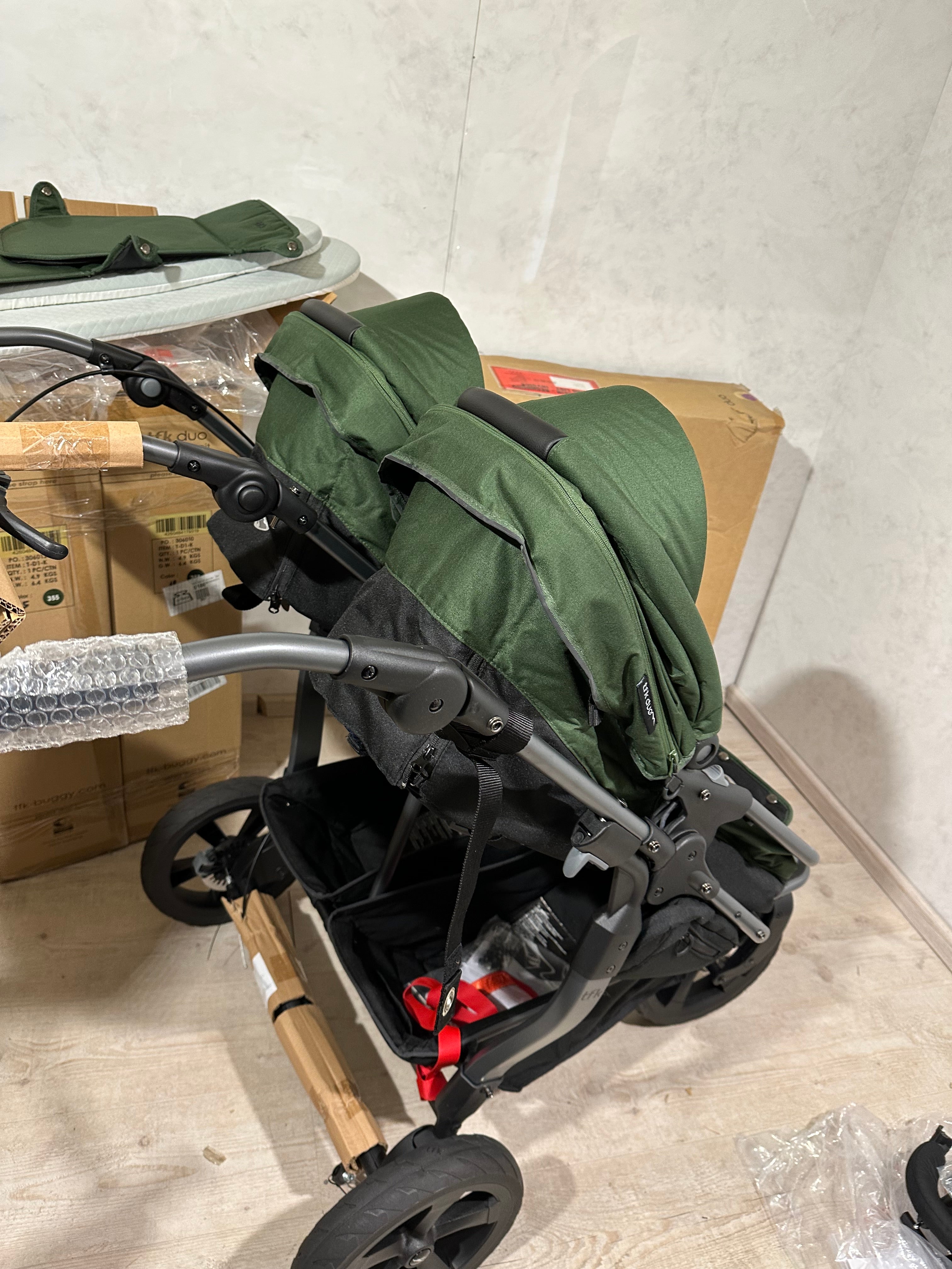 Tfk Duo Zwillingswagen Geschwisterwagen Olive Kombikinderwagen