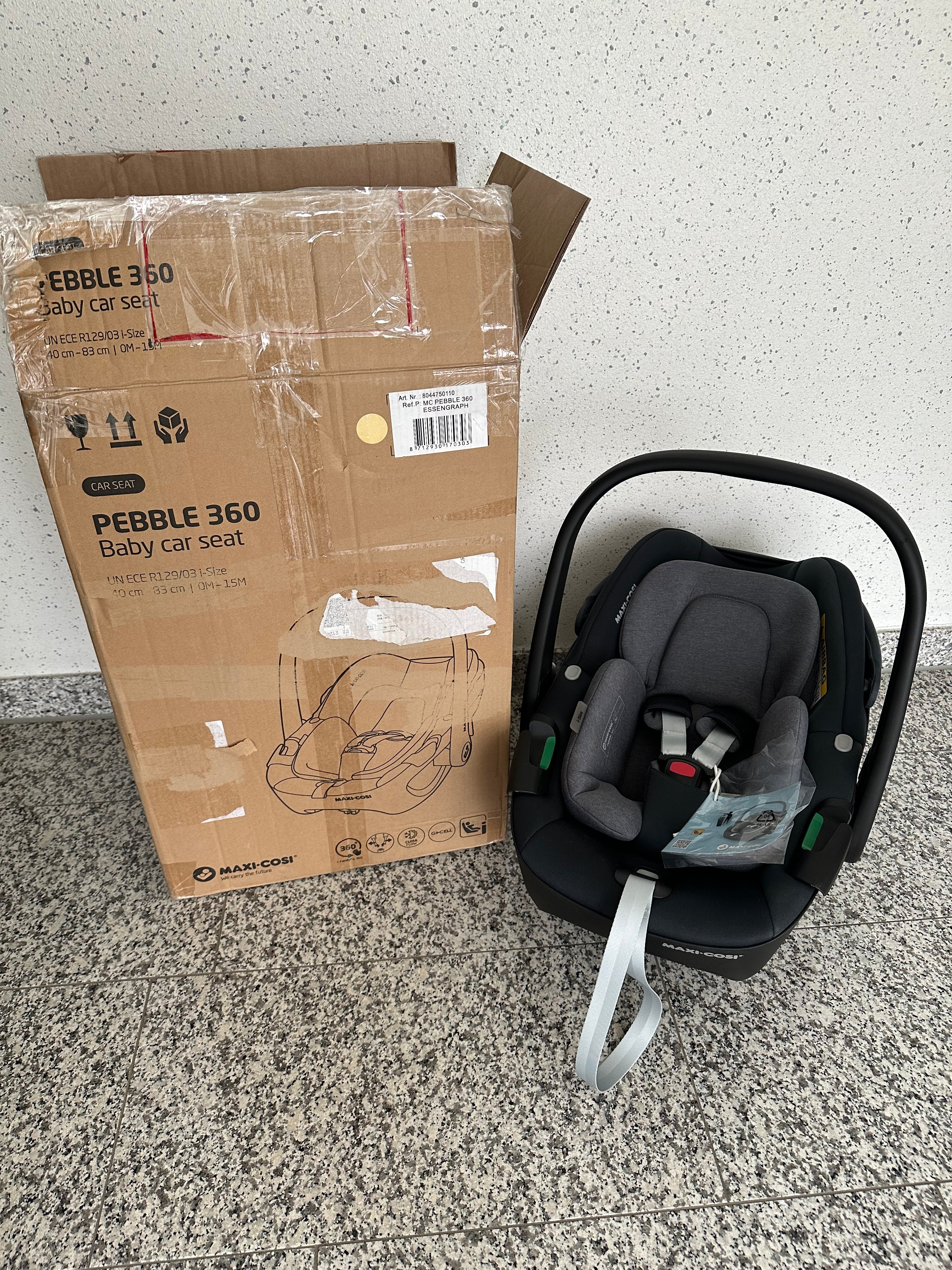 Maxi-Cosi Pebble 360 „Essential Graphite“ – Komfortable i-Size Babyschale ab Geburt