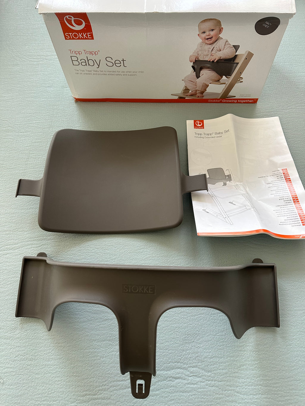 Stokke Tripp Trapp Baby Set² Storm Grey – Sicherer Sitzaufsatz für den Hochstuhl