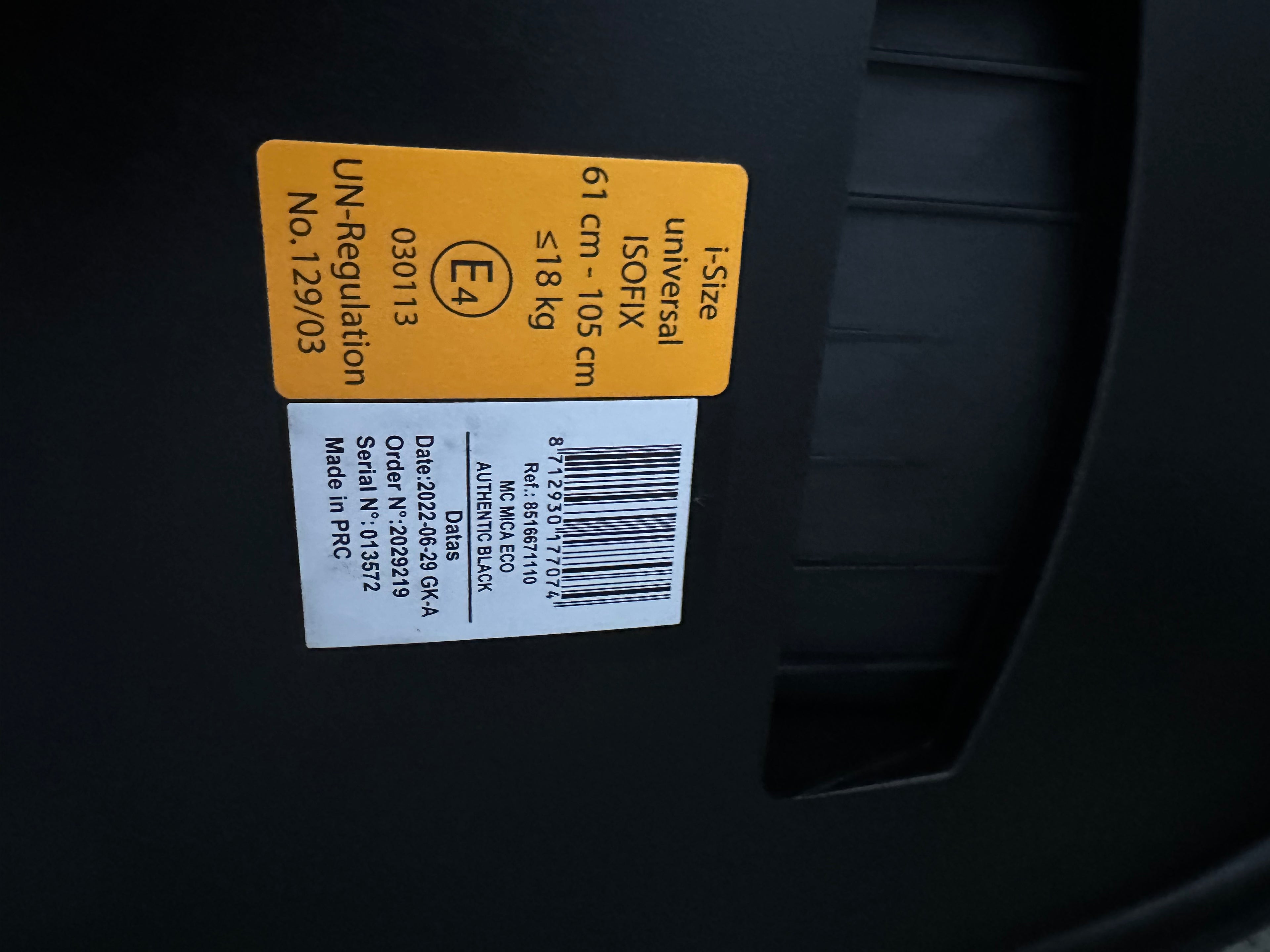 Maxi Cosi Mica eco I-size Reboarder 360 grad authentic black