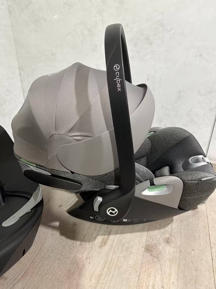 Cybex cloud T Mirage Grey plus + Base T Babyschale 360 grad - gebraucht sehr gut