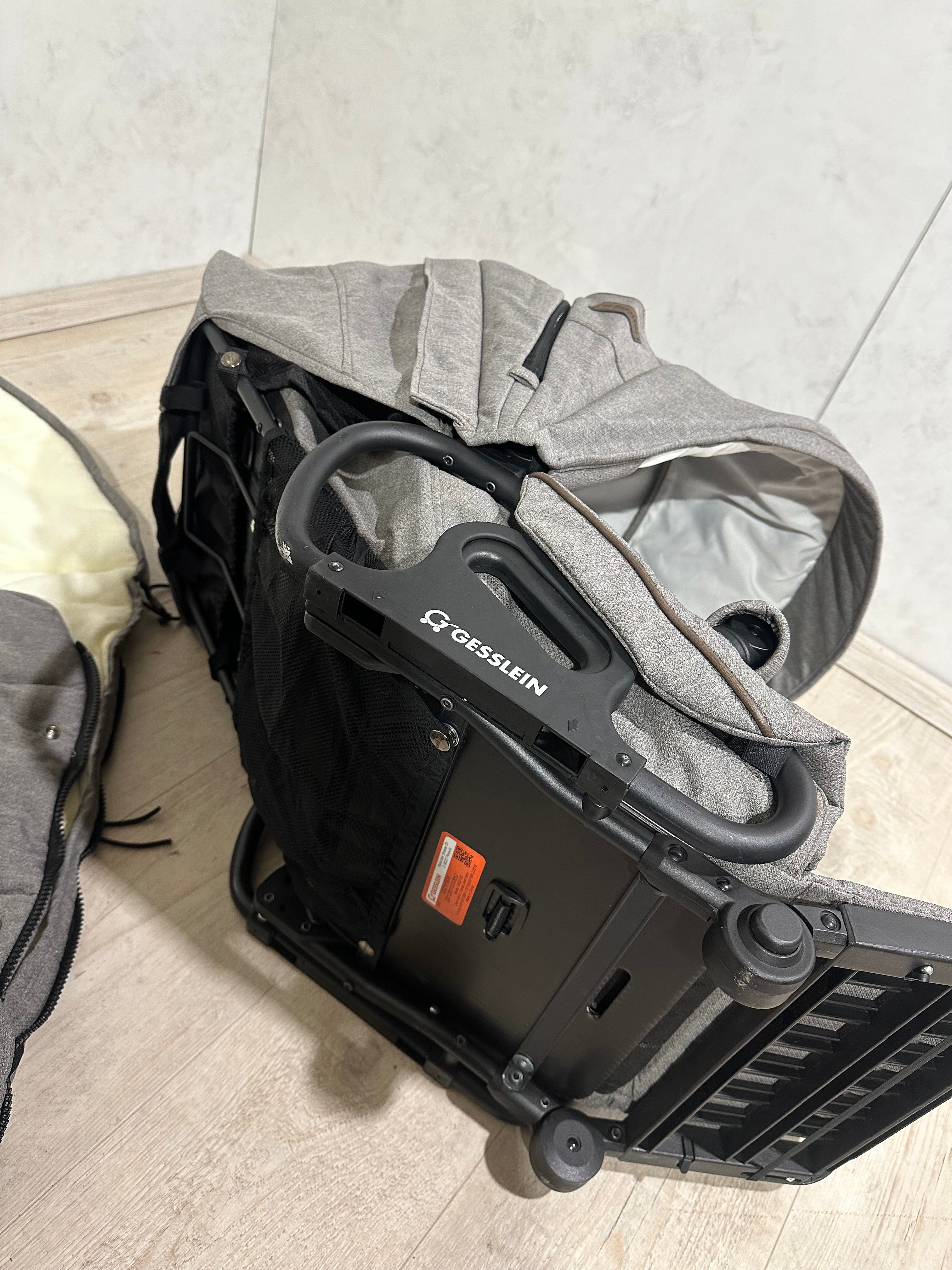 Gesslein Sitzeinheit Sportwagenaufsatz Classic grau mit Loop und Fußsack