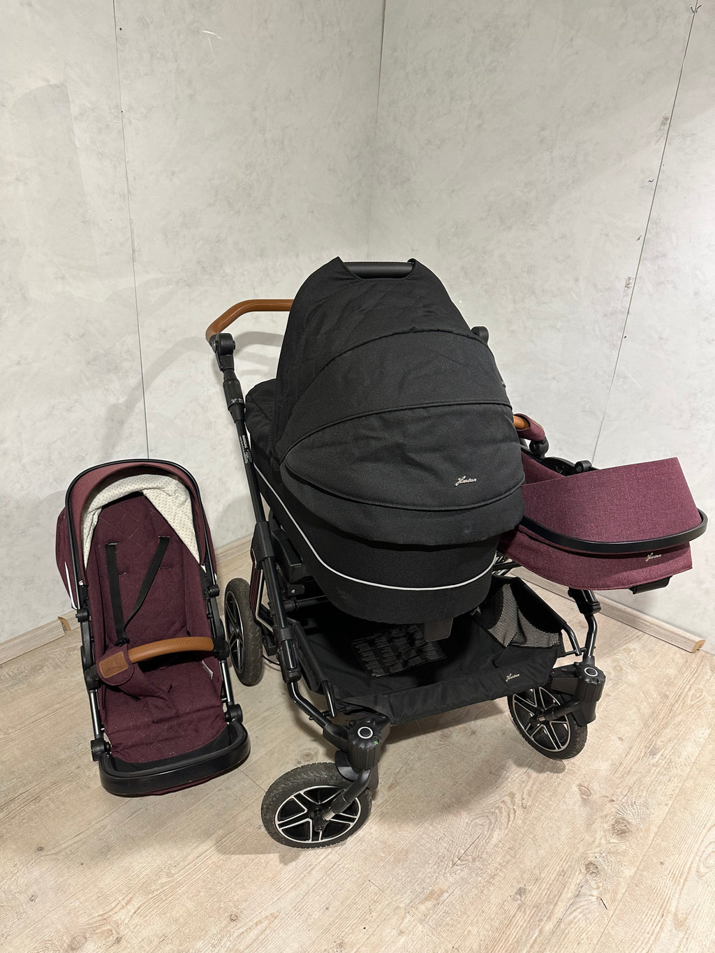 Hartan two select Zwillingskinderwagen 2 Sportsitze 1 Babywanne