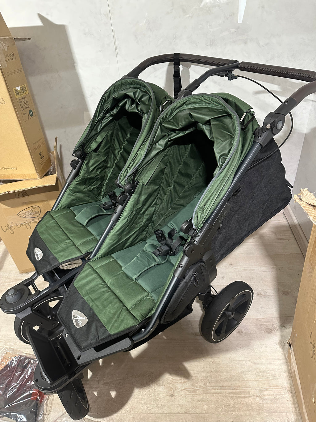 Tfk Duo 2 grün Zwillingswagen mit Sportsitzen
