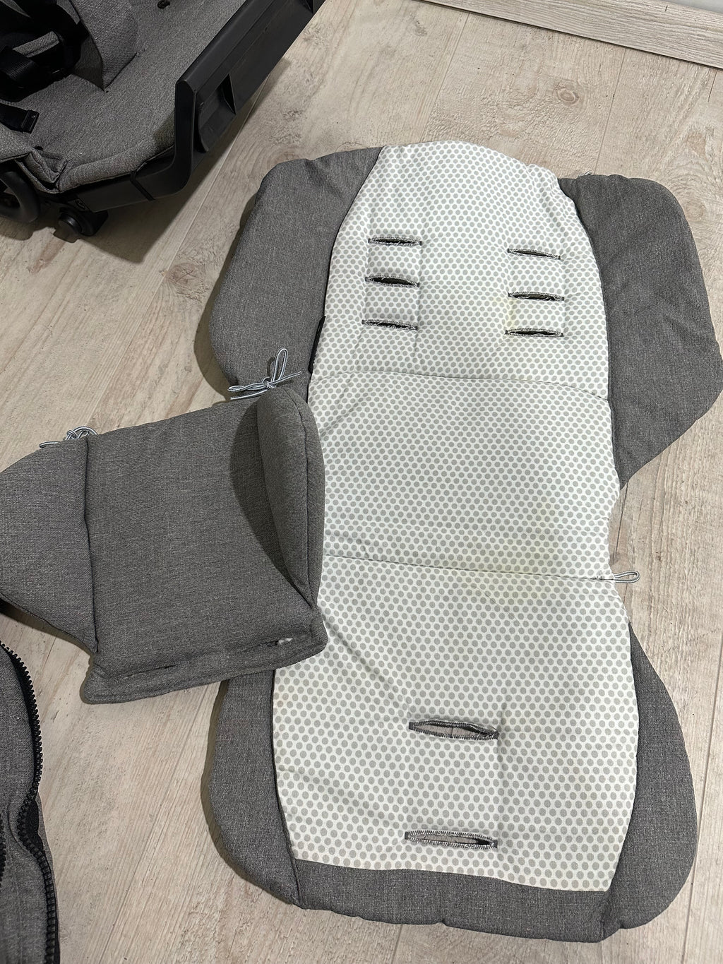 Gesslein Sitzeinheit Sportwagenaufsatz Classic grau mit Loop und Fußsack