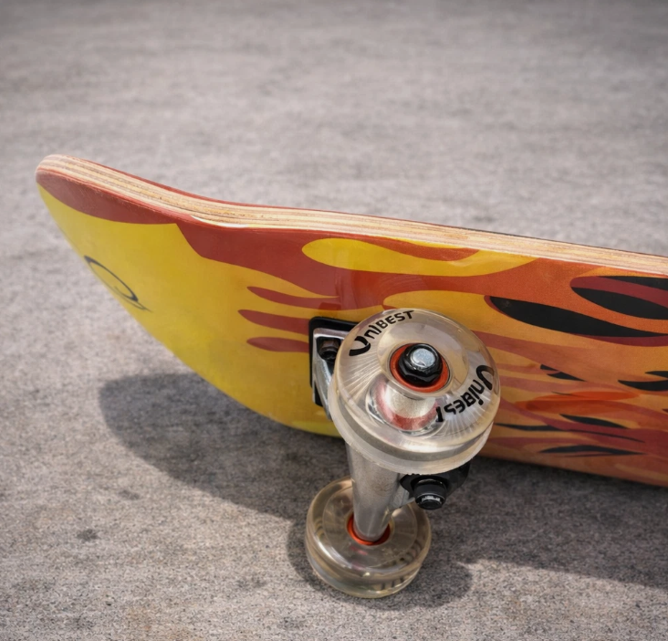 Skateboard UNIBEST 80 x 20 cm – Holzboard für Kinder mit 6 coolen Designs