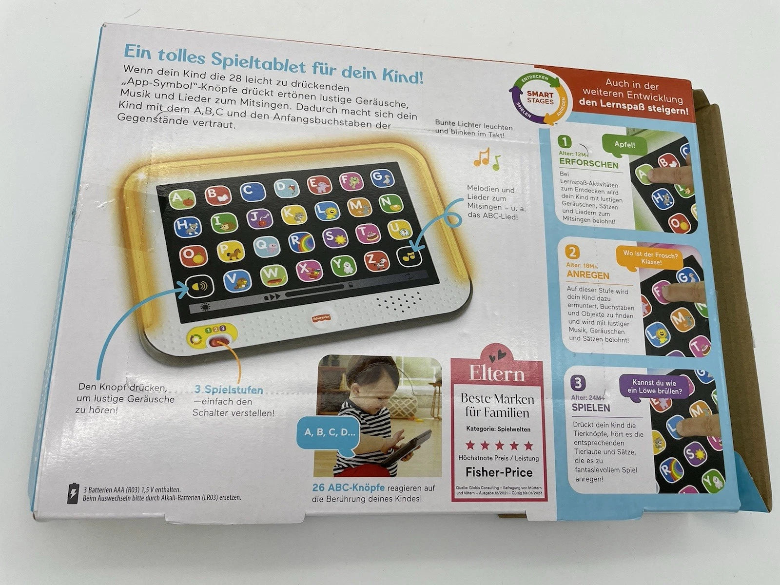 Fisher Price Tablet Spielzeug Kinder Lernspielzeug Lernen Lernspaß Pad Lernspiel